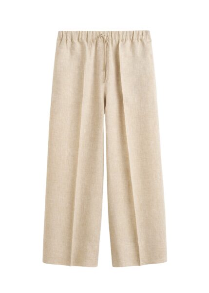 Totême Wide summer trousers in Natural - Pants - Scandinavian Minimalist Luxury at Luxury Shoes 