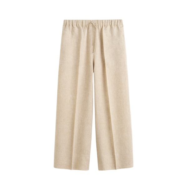 Totême Wide summer trousers in Natural - Pants - Scandinavian Minimalist Luxury at Luxury Shoes 