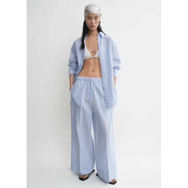 Toteme Wide summer trousers in Sky, view 2