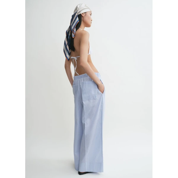 Toteme Wide summer trousers in Sky, view 4