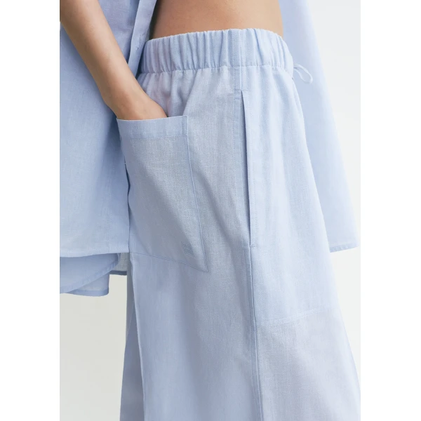 Toteme Wide summer trousers in Sky, view 5