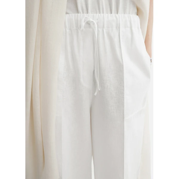 Toteme Wide summer trousers in White, view 4
