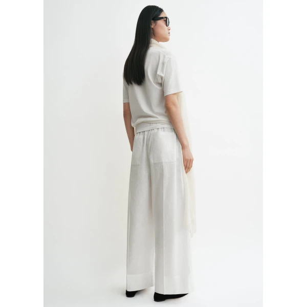 Toteme Wide summer trousers in White, view 5