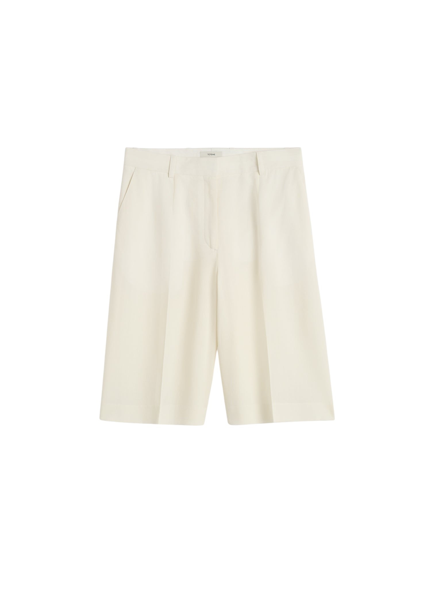 Totême Wide tailored shorts in Ecru - Shorts - Scandinavian Minimalist Luxury at Luxury Shoes 