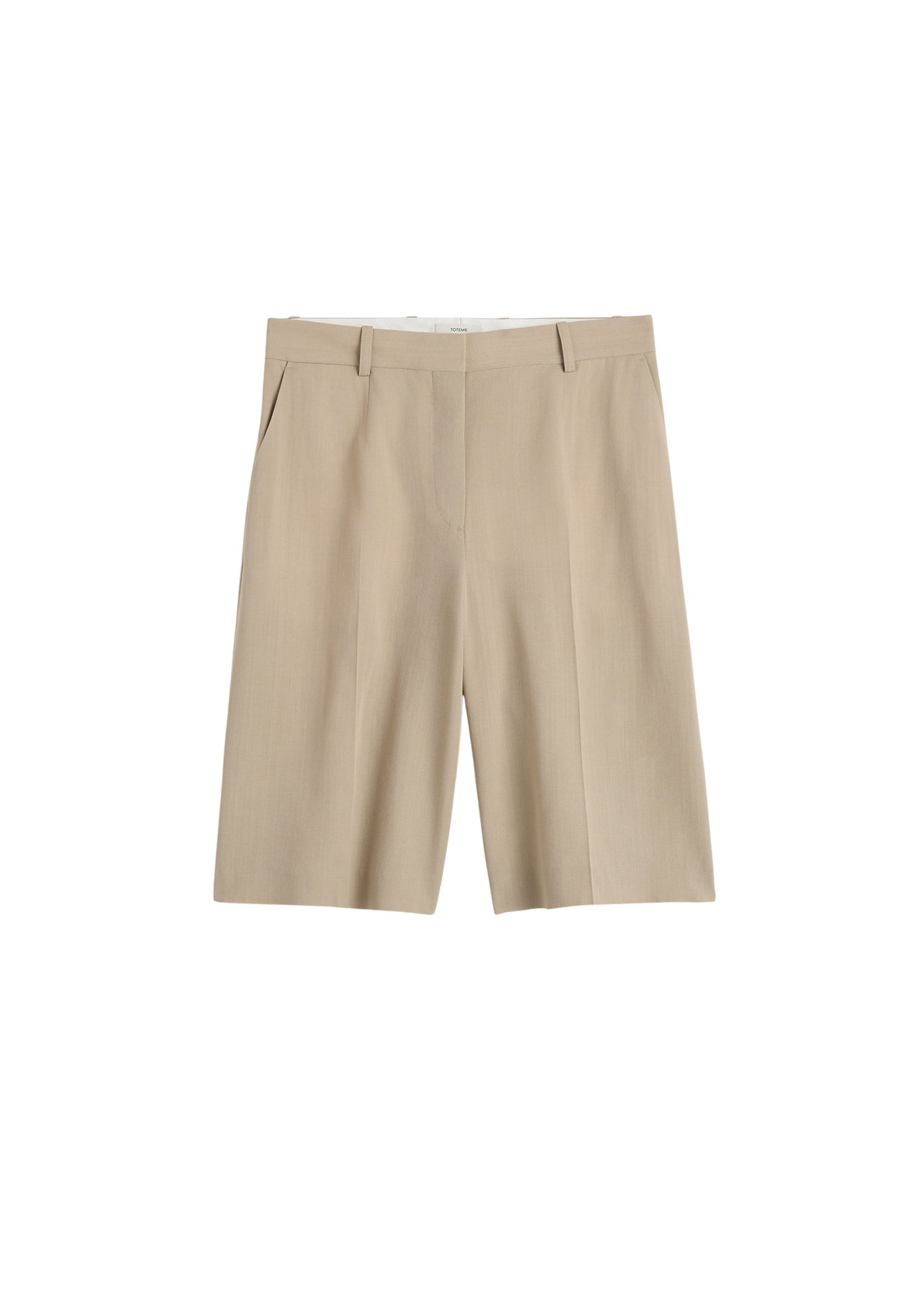 Totême Wide tailored shorts in Overcast beige - Shorts - Scandinavian Minimalist Luxury at Luxury Shoes 