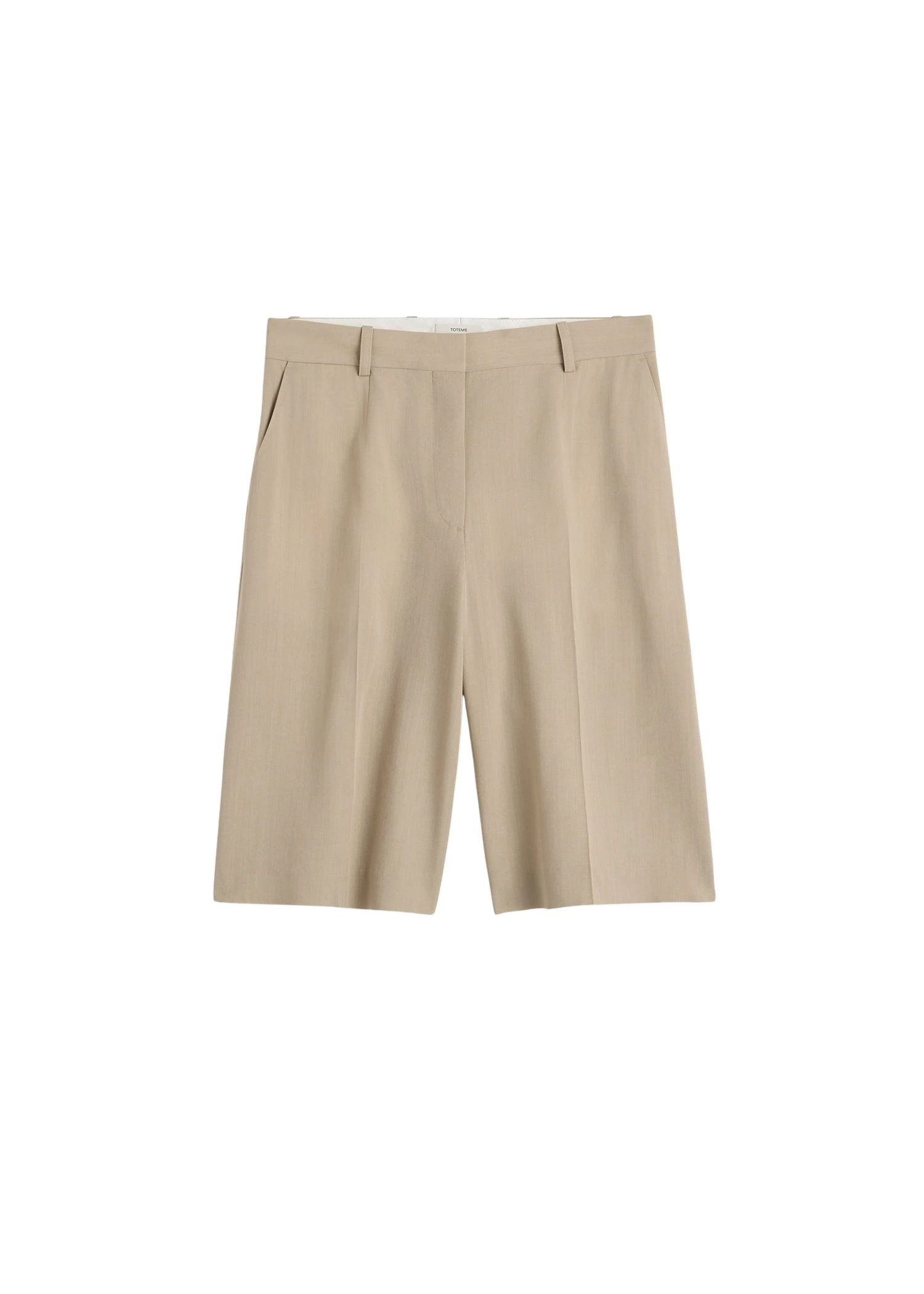 Toteme Wide tailored shorts in Overcast beige