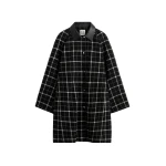 Toteme Windowpane country coat in Black / White