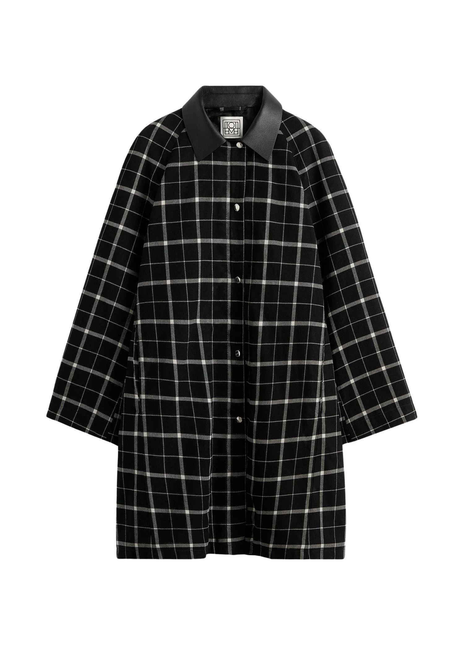 Toteme Windowpane country coat in Black / White