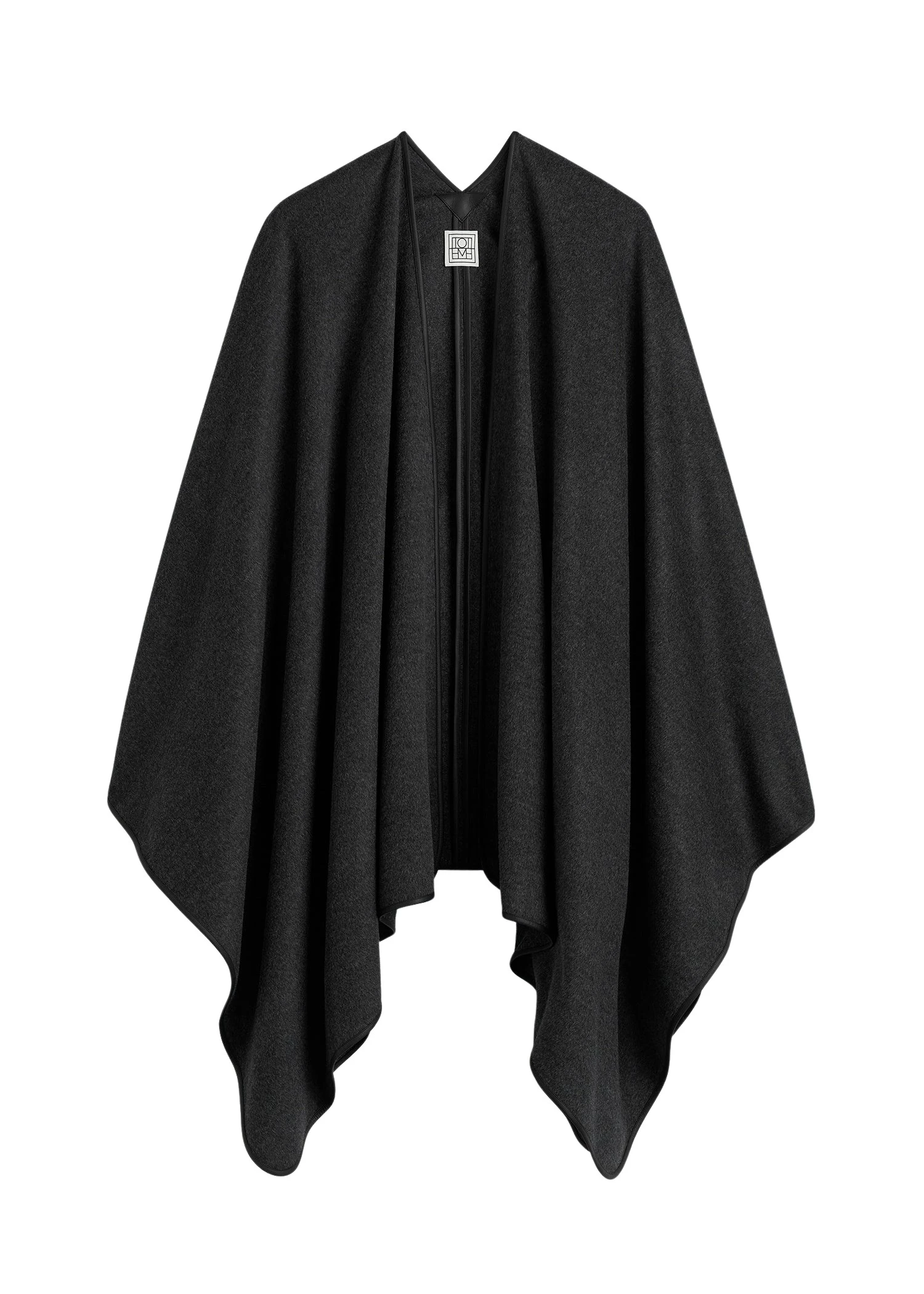 Toteme Winter flannel cape charcoal in Charcoal melange