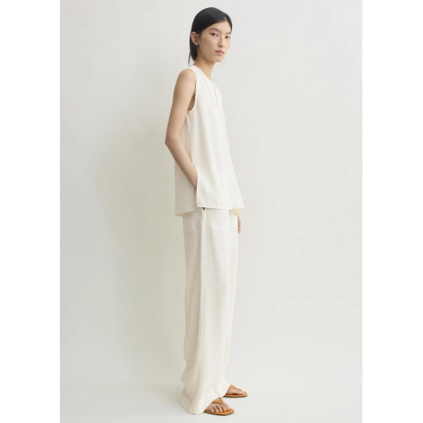 Toteme Woven stripe top in Meringue, view 3