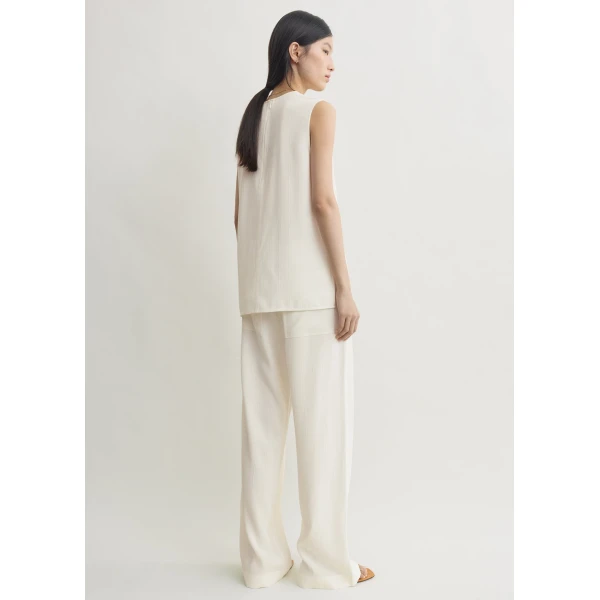 Toteme Woven stripe top in Meringue, view 4