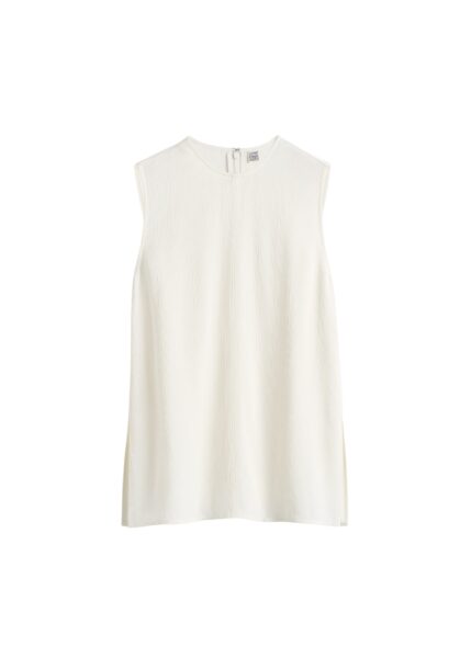 Totême Woven stripe top in Meringue - Tops - Scandinavian Minimalist Luxury at Luxury Shoes 