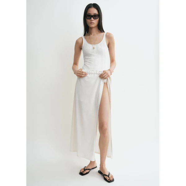 Toteme Wrap skirt in Off-white, view 2