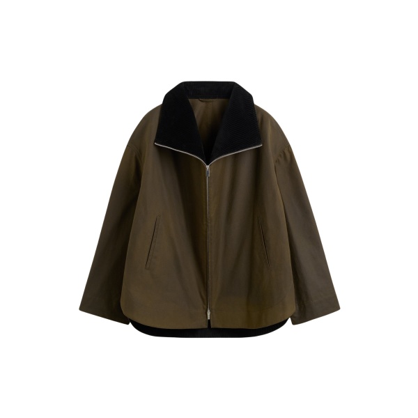 Totême Zipped country jacket in Bark - Jackets - Scandinavian Minimalist Luxury at Luxury Shoes 