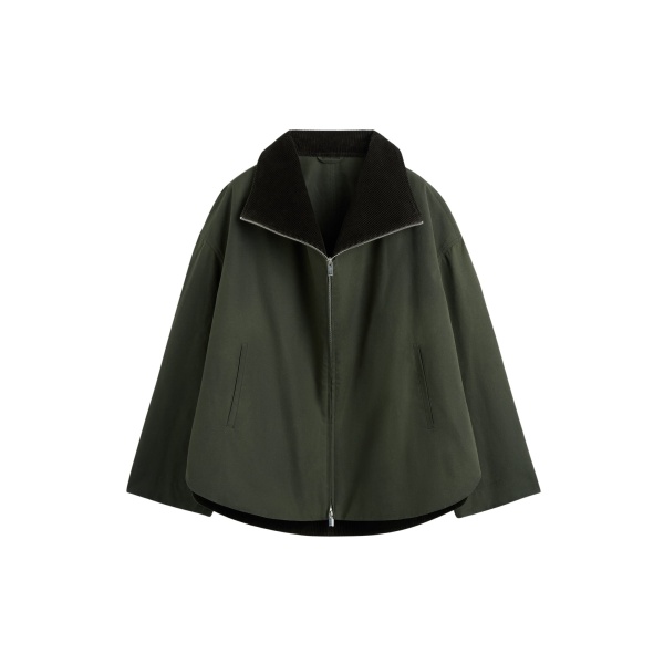 Totême Zipped country jacket in Forest - Jackets - Scandinavian Minimalist Luxury at Luxury Shoes 