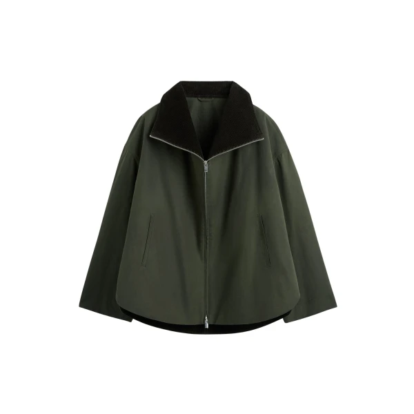 Totême Zipped country jacket in Forest - Jackets - Scandinavian Minimalist Luxury at Luxury Shoes 