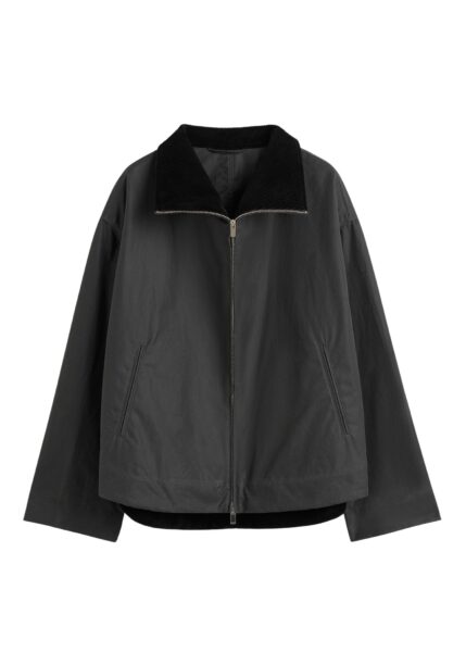 Totême Zipped country jacket in Washed black - Jackets - Scandinavian Minimalist Luxury at Luxury Shoes 