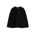 Toteme Zipped teddy shearling jacket in Black