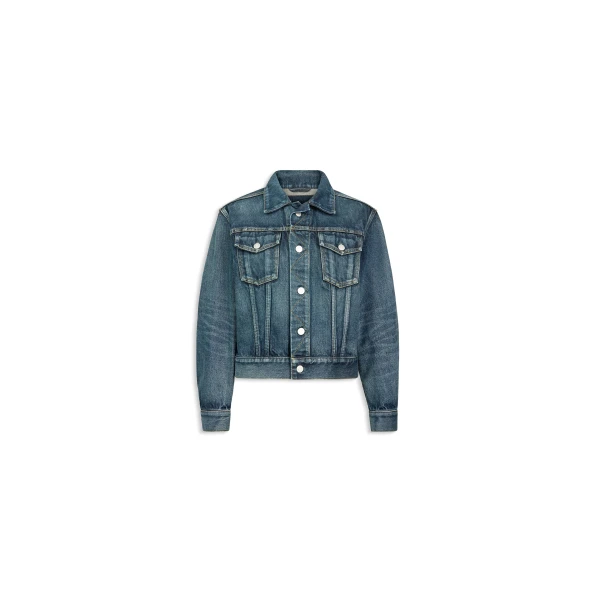 Alaïa Trucker Denim Jacket - ALAÏA Jackets - Laser Cut Luxury - Shop at Luxury Shoes 