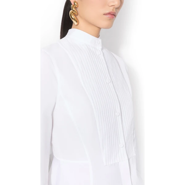 Alaia Tuxedo Cotton Poplin Shirt, view 4