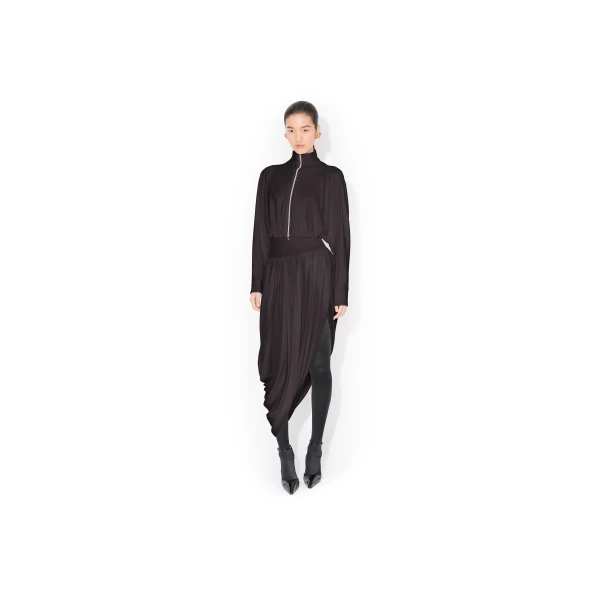 Alaia Twisted Fluid Jersey Skirt, view 2