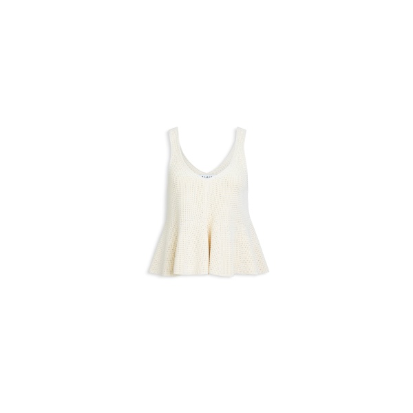 Alaïa Waffle Godets Tank Top - ALAÏA Tops - Laser Cut Luxury - Shop at Luxury Shoes 