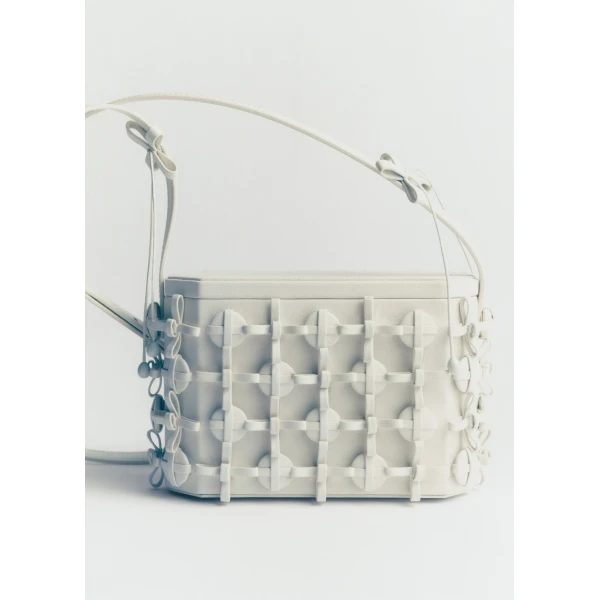 Polene Button Bow Box in Porcelain Bag, view 3