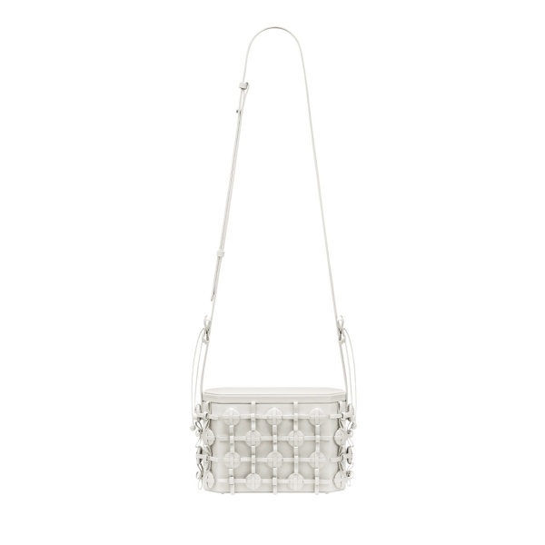 Polène Button Bow Box in Porcelain Button Bow Box in Porcelain - Clutch Bags - Parisian Luxury Leather Bag at Luxury Shoes 