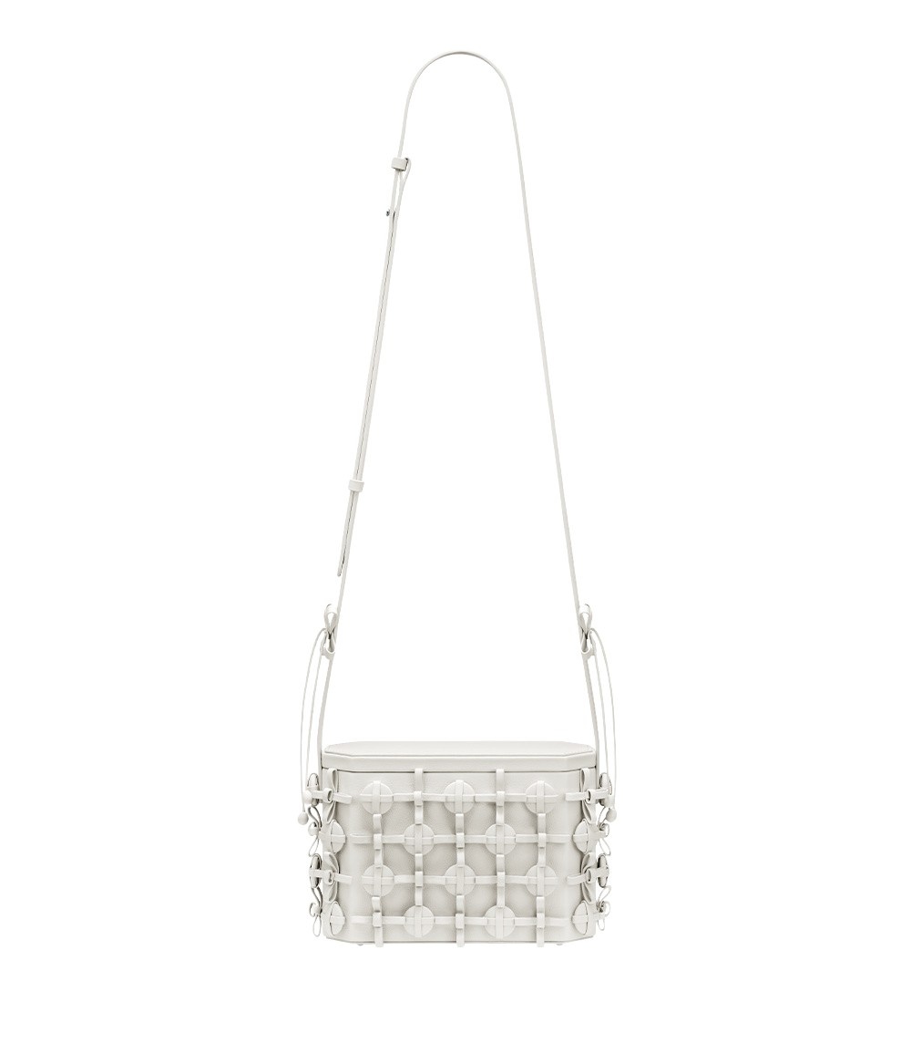 Polène Button Bow Box in Porcelain Button Bow Box in Porcelain - Clutch Bags - Parisian Luxury Leather Bag at Luxury Shoes 