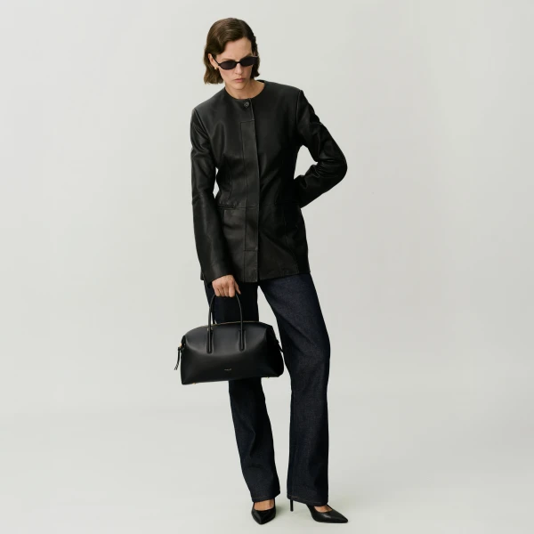 Demellier The Midi Stockholm in Chalk Tote Bag, view 8