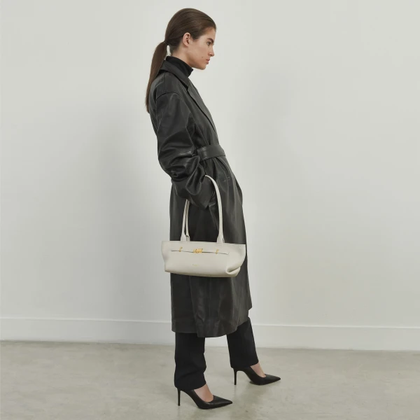Demellier The New York Shoulder in Chalk Crossbody Bag, view 9