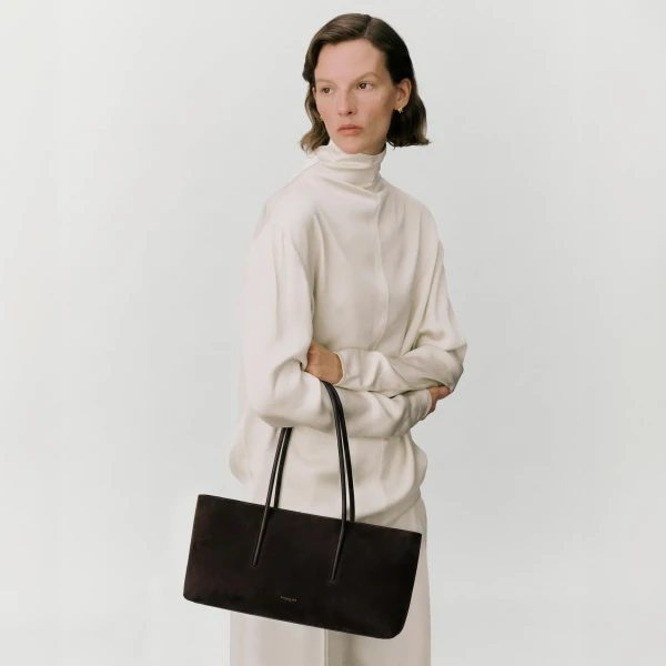 Demellier The Stockholm Shoulder in Chalk Crossbody Bag, view 8