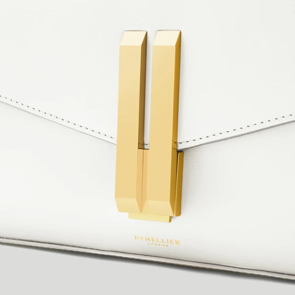 Demellier The Vancouver Clutch in Optic White Clutch Bag, view 2