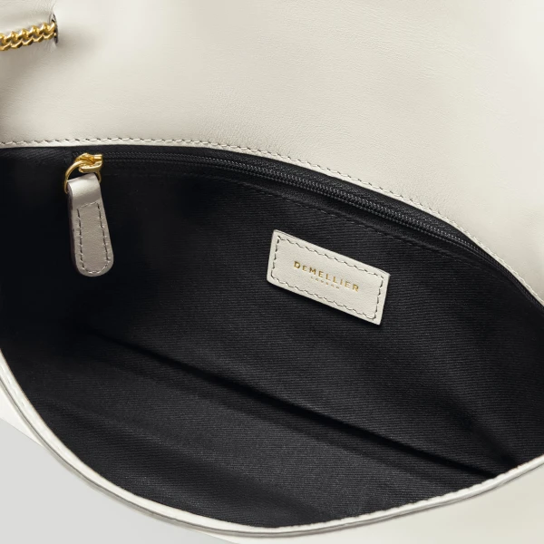 Demellier The Vancouver Clutch in Optic White Clutch Bag, view 4