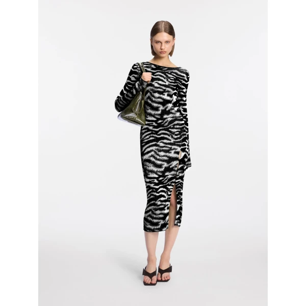 The Attico White and black midi dress, view 2