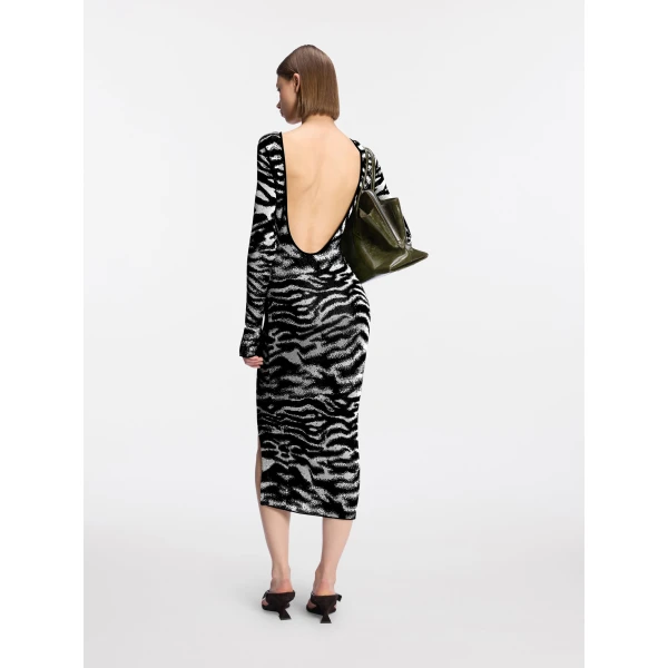 The Attico White and black midi dress, view 3
