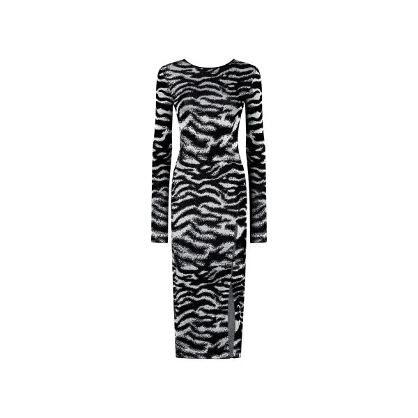 The Attico White and black midi dress