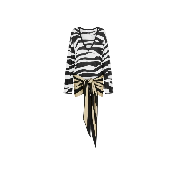 The Attico White and black mini dress