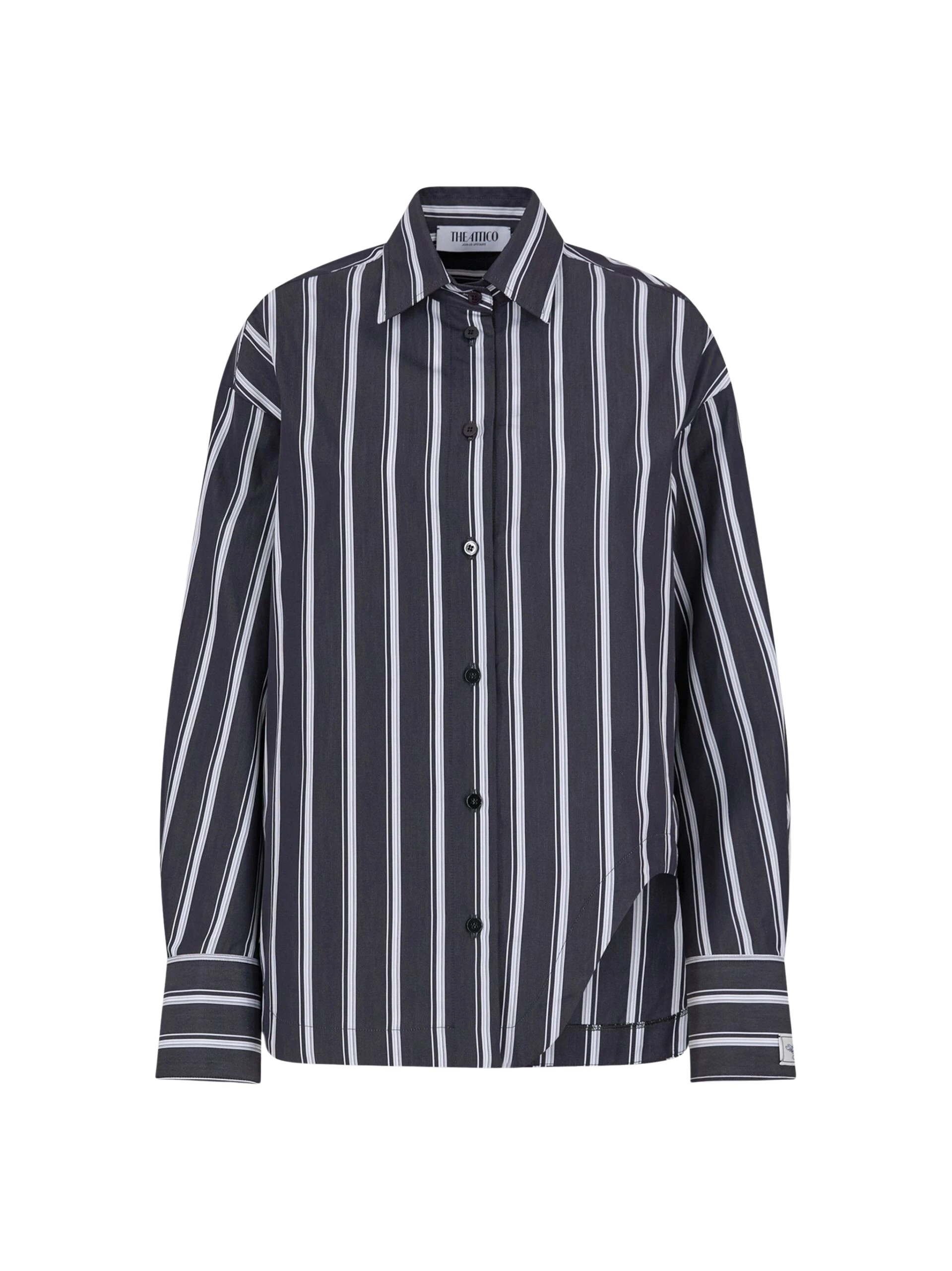 The Attico White and navy blue shirt