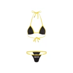 The Attico White, black and yellow bikini