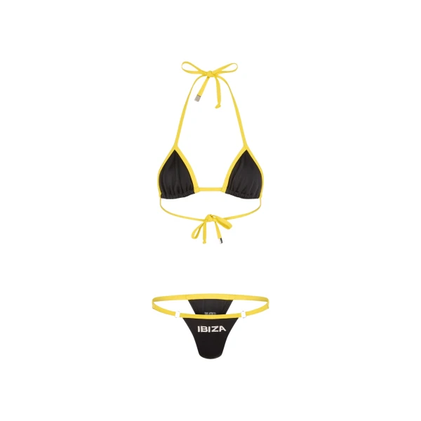 The Attico White, black and yellow bikini
