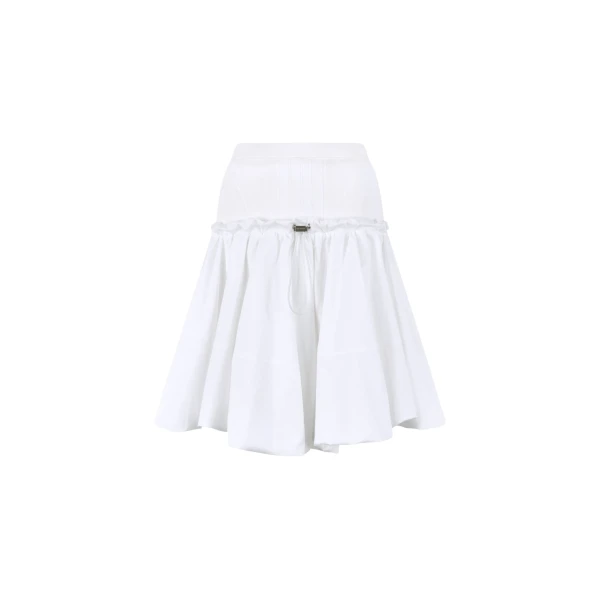 The Attico White midi skirt