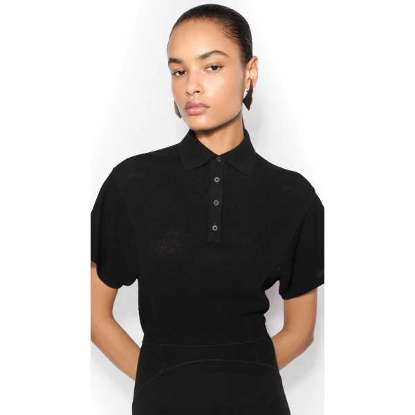 Alaïa Wool Blend Polo Dress - ALAÏA Dresses - Laser Cut Luxury - Shop at Luxury Shoes 