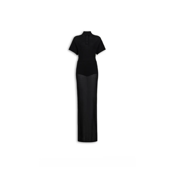 Alaïa Wool Blend Polo Dress - ALAÏA Dresses - Laser Cut Luxury - Shop at Luxury Shoes 