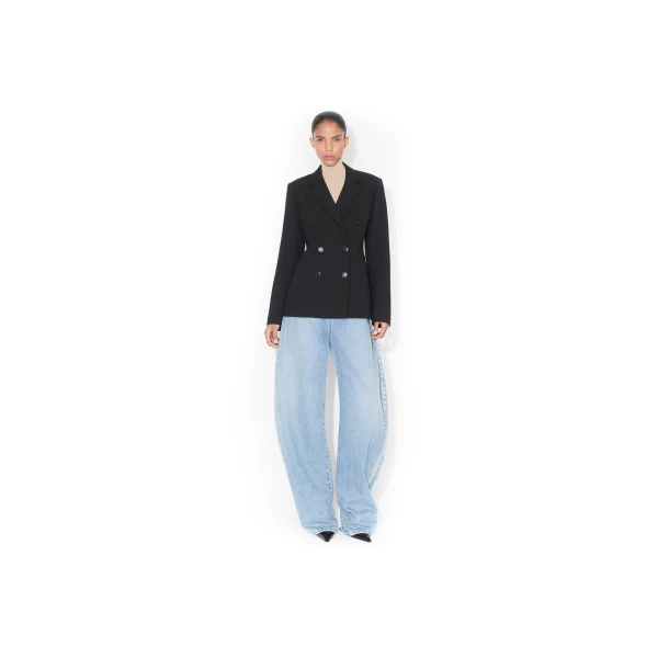 Alaïa Wool Crepe Cinched Blazer - ALAÏA Jackets - Laser Cut Luxury - Shop at Luxury Shoes 