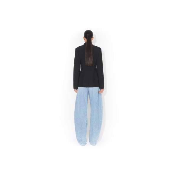 Alaïa Wool Crepe Cinched Blazer - ALAÏA Jackets - Laser Cut Luxury - Shop at Luxury Shoes 