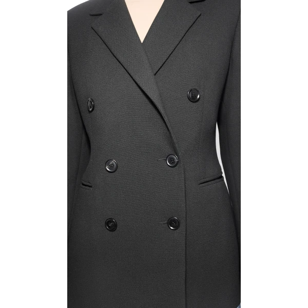 Alaïa Wool Crepe Cinched Blazer - ALAÏA Jackets - Laser Cut Luxury - Shop at Luxury Shoes 