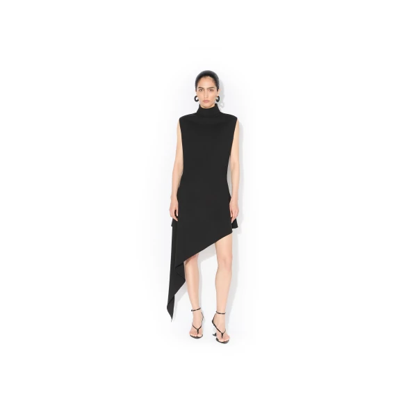 Alaïa Wool Gabardine Pointed Dress - ALAÏA Dresses - Laser Cut Luxury - Shop at Luxury Shoes 