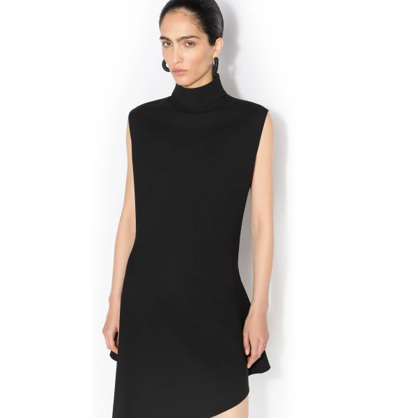 Alaïa Wool Gabardine Pointed Dress - ALAÏA Dresses - Laser Cut Luxury - Shop at Luxury Shoes 