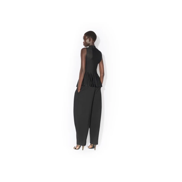 Alaia Wool Gabardine Round Pants, view 3